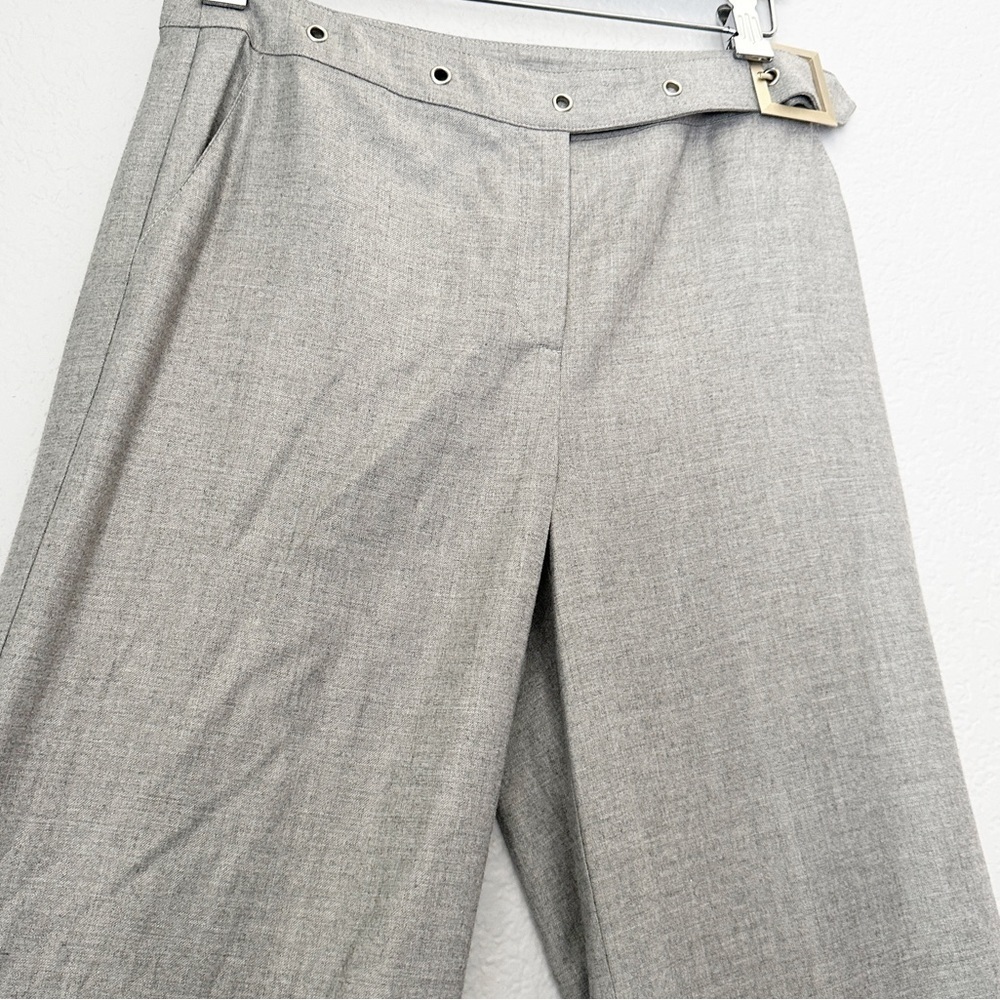 ST. JOHN Gray Wide Leg Dress Pants With Belt 6 - Picture 3 of 9
